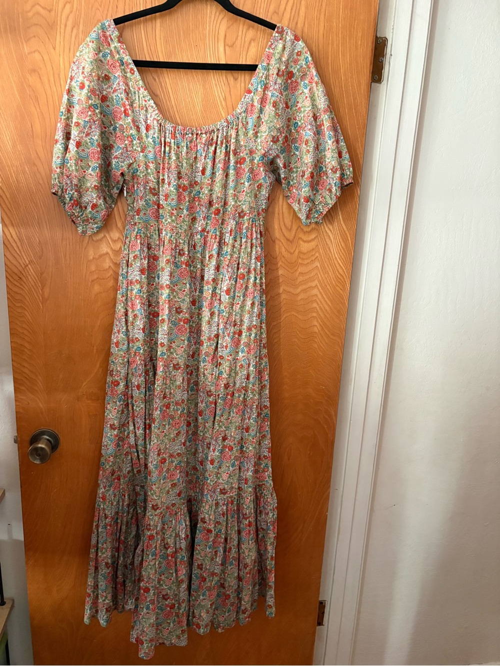Roller Rabbit Floral Maxi Dress in Green and Coral XS - Picture 11 of 12